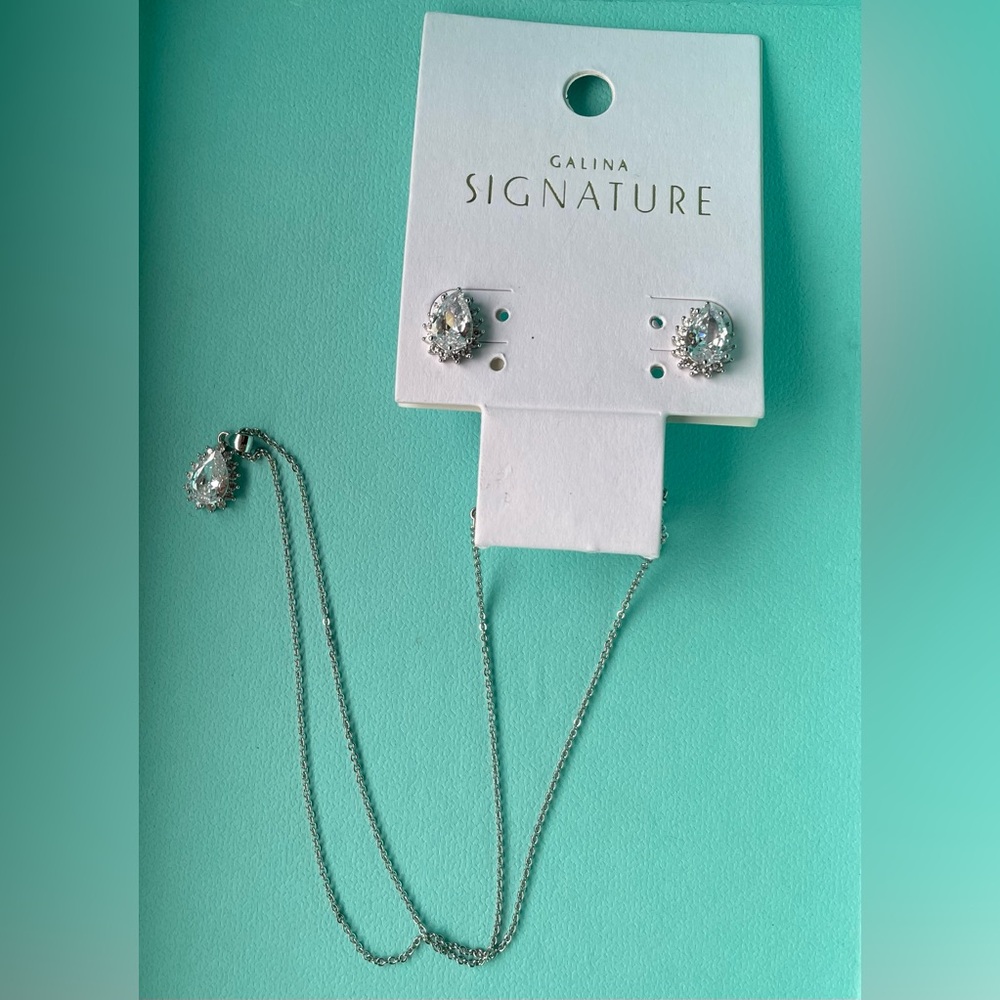 Galina Signature Silver Wedding Jewelry Set
